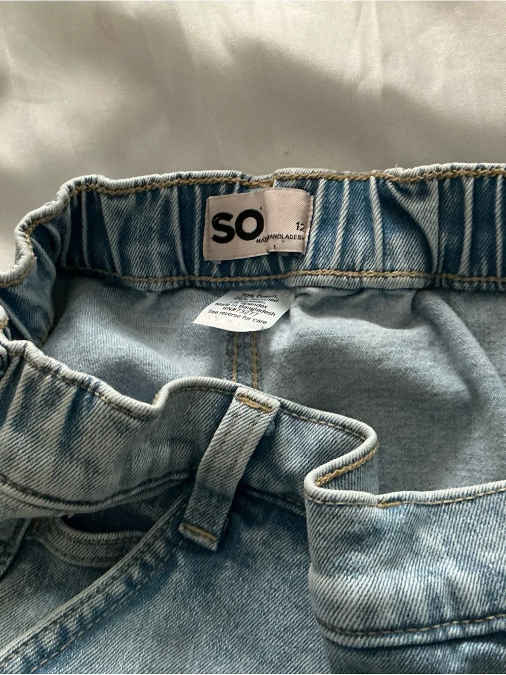 SO Light Blue Denim Button-Front Mini Skirt
